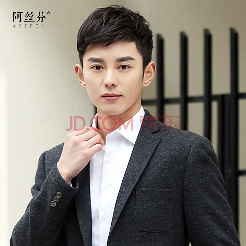 假发男补发片 真发短发块 男生帅气发型直发 青中年清爽男士假发套 发