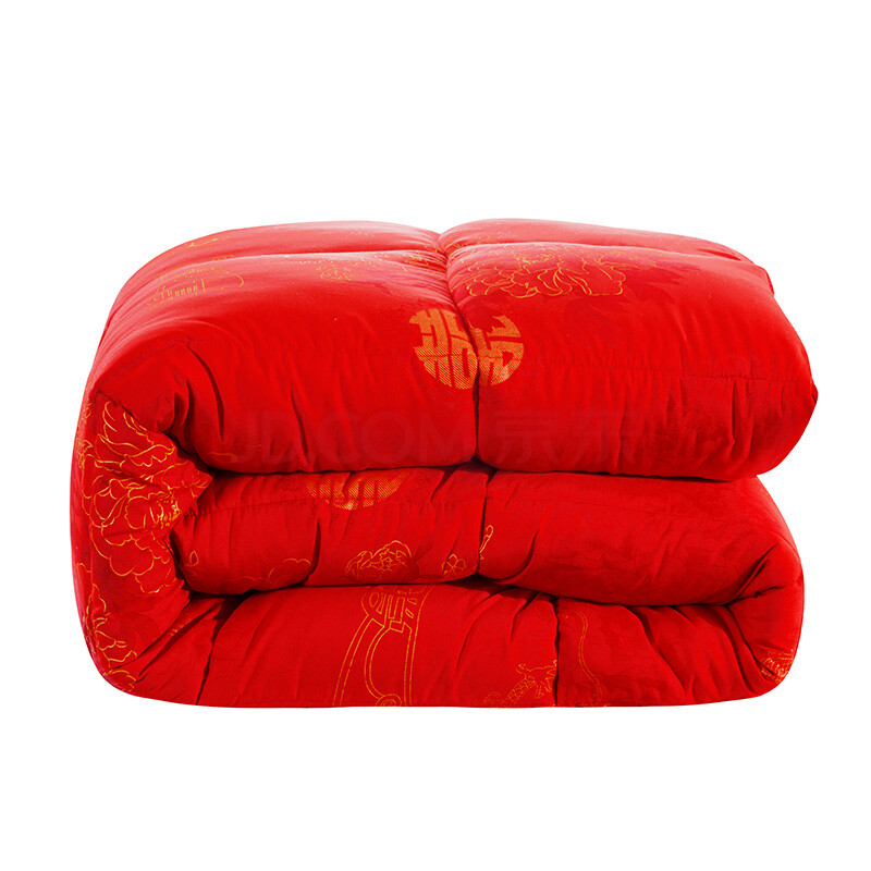晶玺 冬被结婚大红色棉被子婚庆被芯 真爱一生-大红 220*240cm/8斤