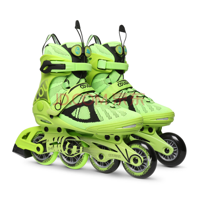 美洲狮溜冰鞋成人直排轮轮滑鞋成年男女旱冰鞋休闲滑冰鞋刷街 绿色