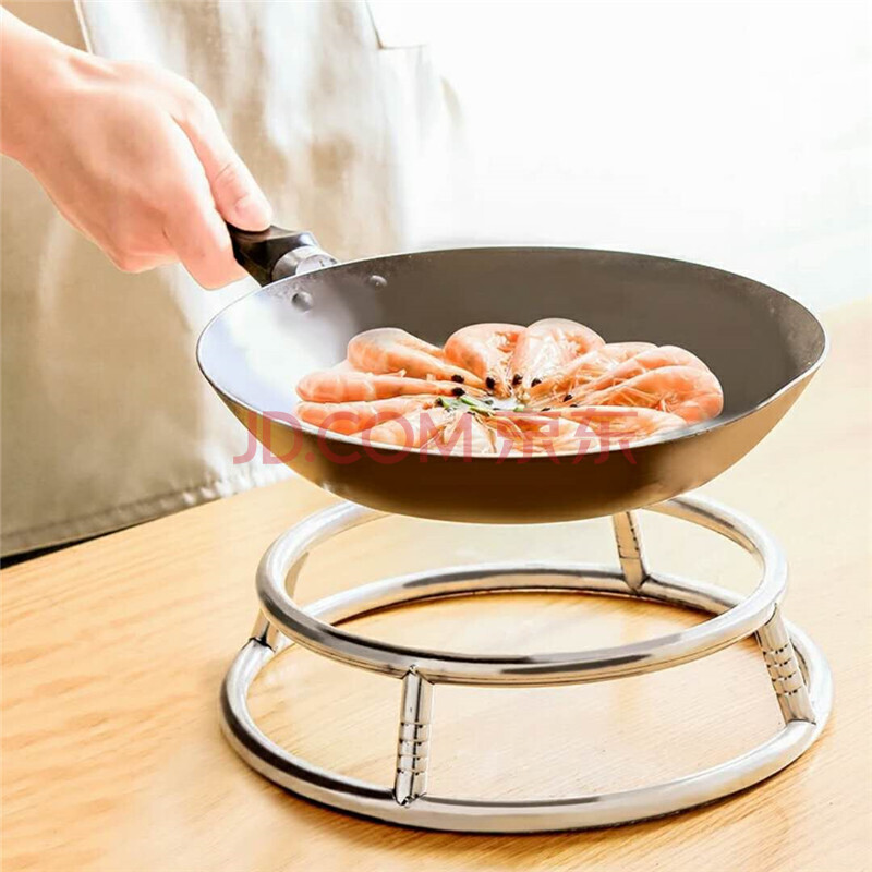 炒锅架子锅圈架子隔热放锅架厨房置物架不锈钢圆管圆形垫锅架 中号锅