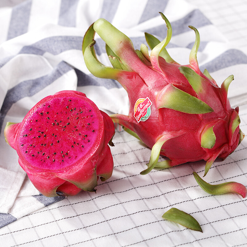 佳农 越南红心火龙果 3个装 中果 总重约1kg 自营生鲜水果