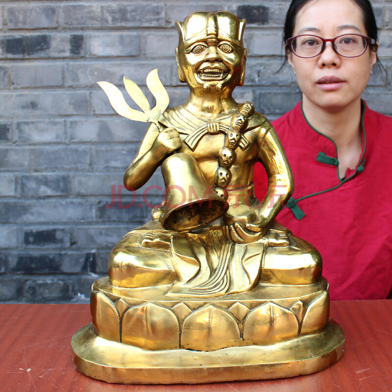 宇卓铜器纯铜面然大士 黄铜面然大士 面然菩萨像 工艺品 摆件 黄铜色