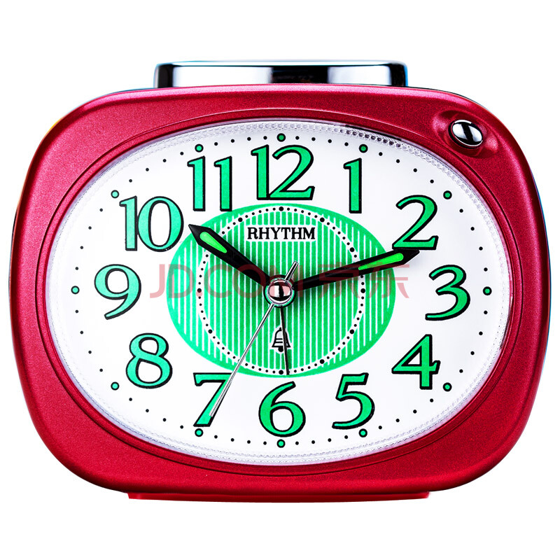 丽声(rhythm)闹钟 定制款可爱苹果床头石英闹钟cra850xb01