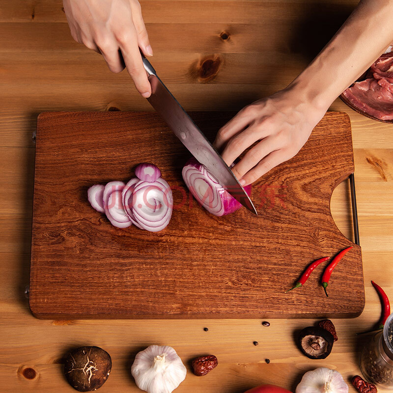 京造 实木砧板 乌檀木砧板无漆无蜡加厚剁肉板切菜板