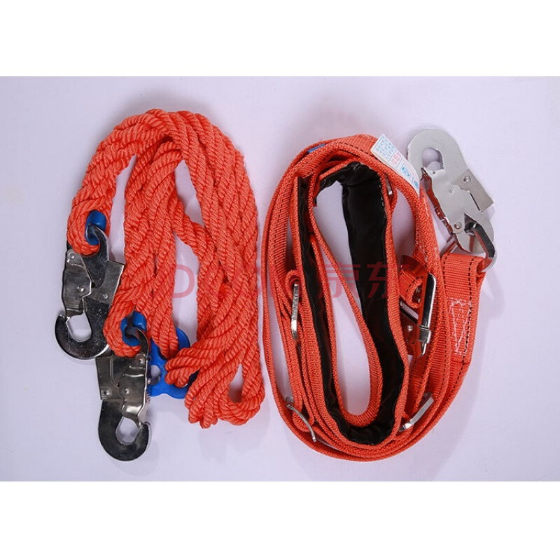 加厚型脚扣通信脚爬爬水泥杆爬树神器 双保险安全带(红绳子丙纶型)