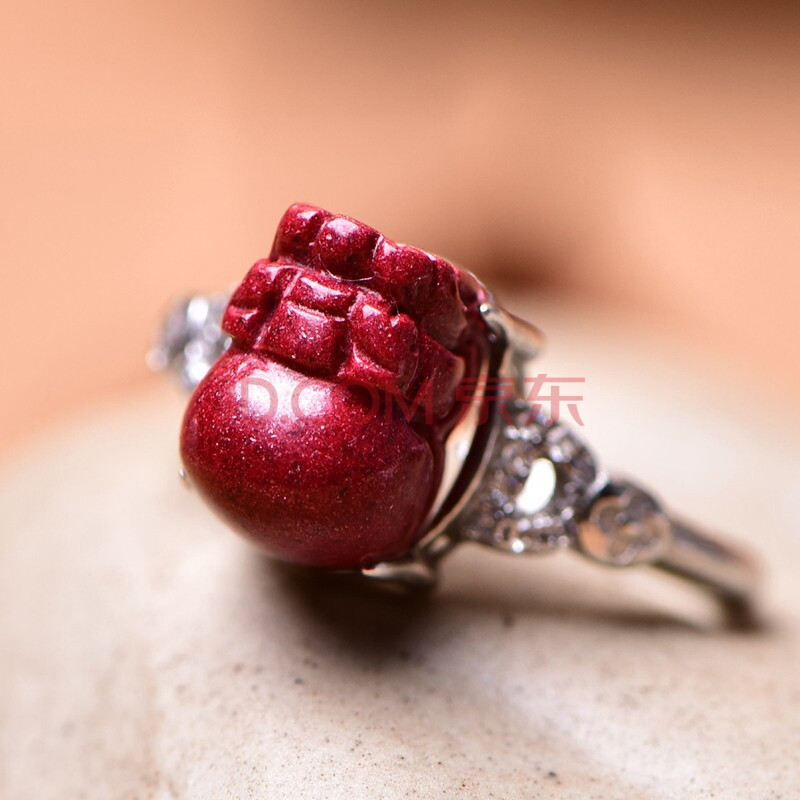 朱砂戒指紫金砂貔貅皮丘转运戒指男士女款开运简约款