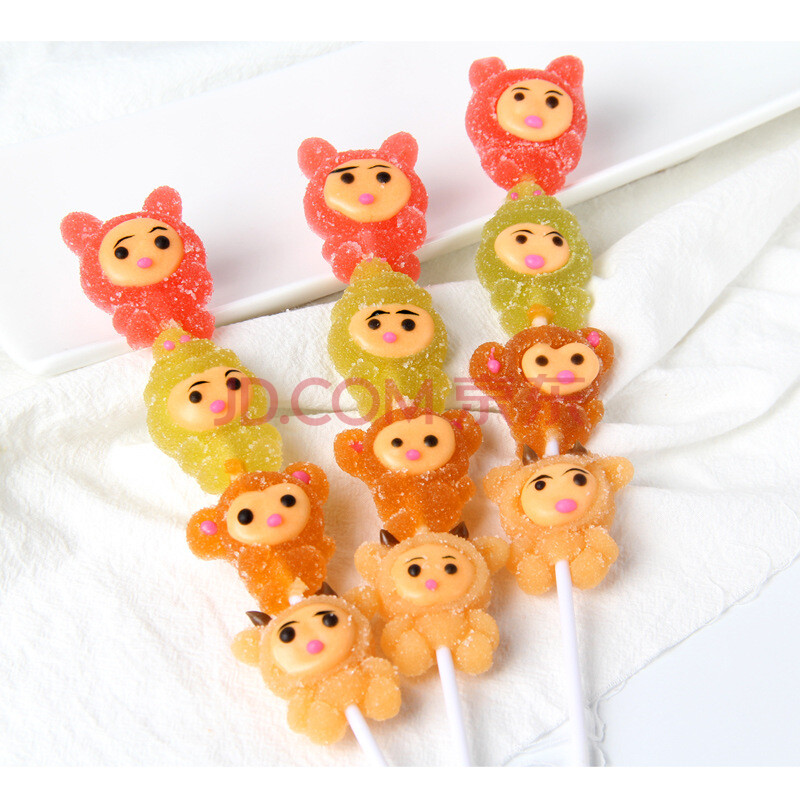 卡通串烧果胶兔子棒棒糖水果味橡皮糖小孩子零食软糖单支45g 兔子软糖