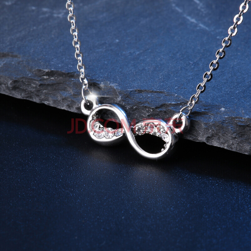 镀银网红小清新项链女锁骨链闺蜜姐妹链简约韩版学生森系潮 镶钻交织