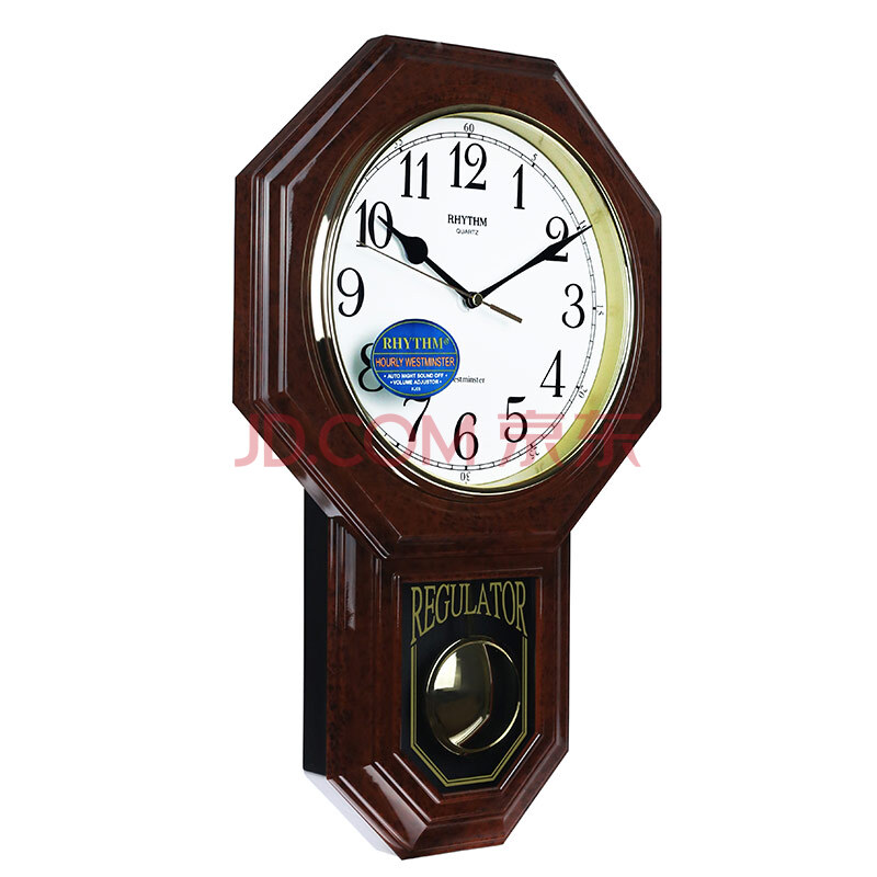 [京东直供]丽声(rhythm)报时石英挂钟简约欧式复古创意静音扫秒音乐