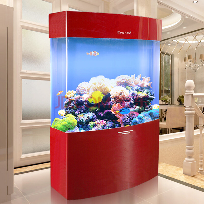 【送货入户限区】爱客鱼缸 单弧亚克力水族箱 靠墙生态鱼缸水族箱 下