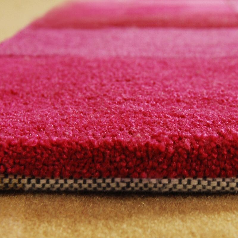 富居 手工晴纶(腈纶)客厅卧室茶几地毯 红色方块 160*230cm