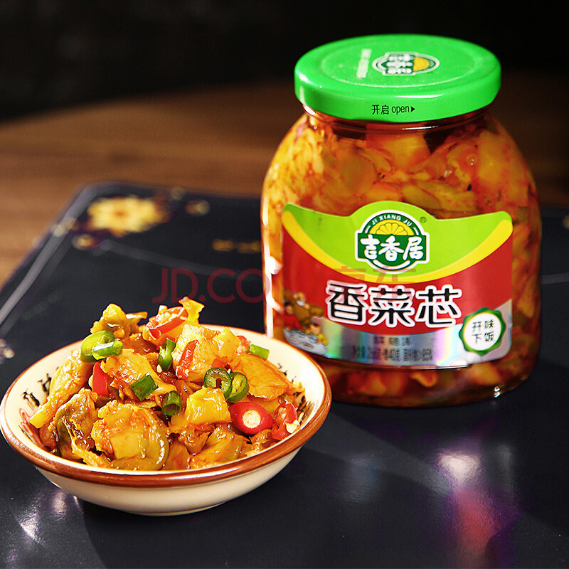 商品相册:吉香居 榨菜 香菜芯266g 40g×1瓶 下饭菜咸菜第1张/共4张