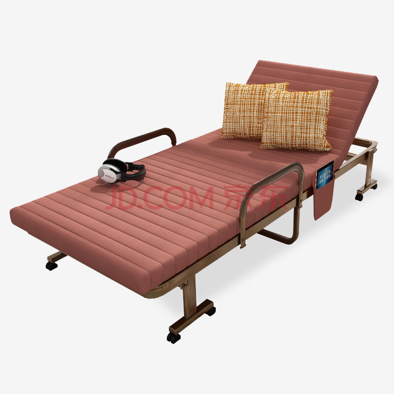 美达斯 折叠床 沙发床午休床陪护床单人床午睡神器80cm 咖啡色 13299