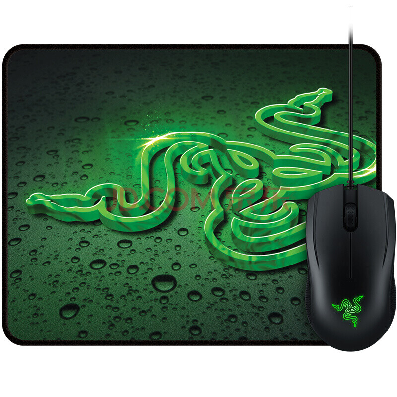 雷蛇(razer) 狂蛇2000dpi套裝有線遊戲鼠標重裝甲蟲鼠標墊套裝吃雞