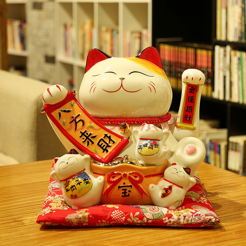 臻器 电动摇手招财猫摆件大号店铺开业礼品装饰品工艺品收银台摆设 11