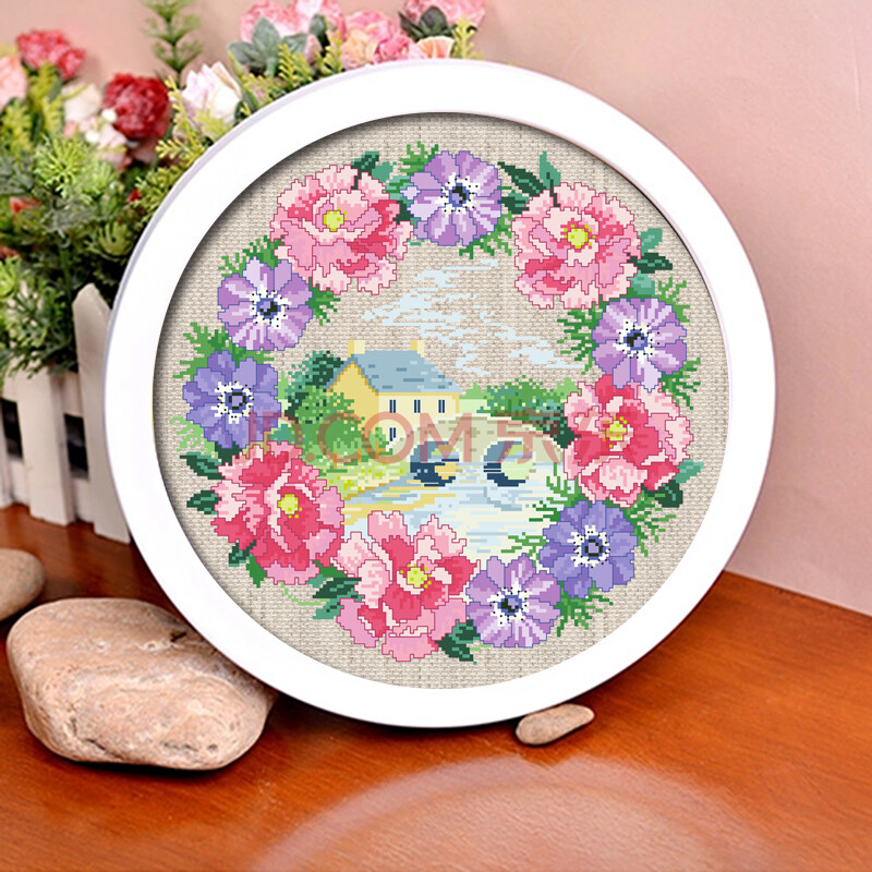 手工刺绣 创意绣品 十字绣印花法国dmc十字绣多美绣新款 花草 四季