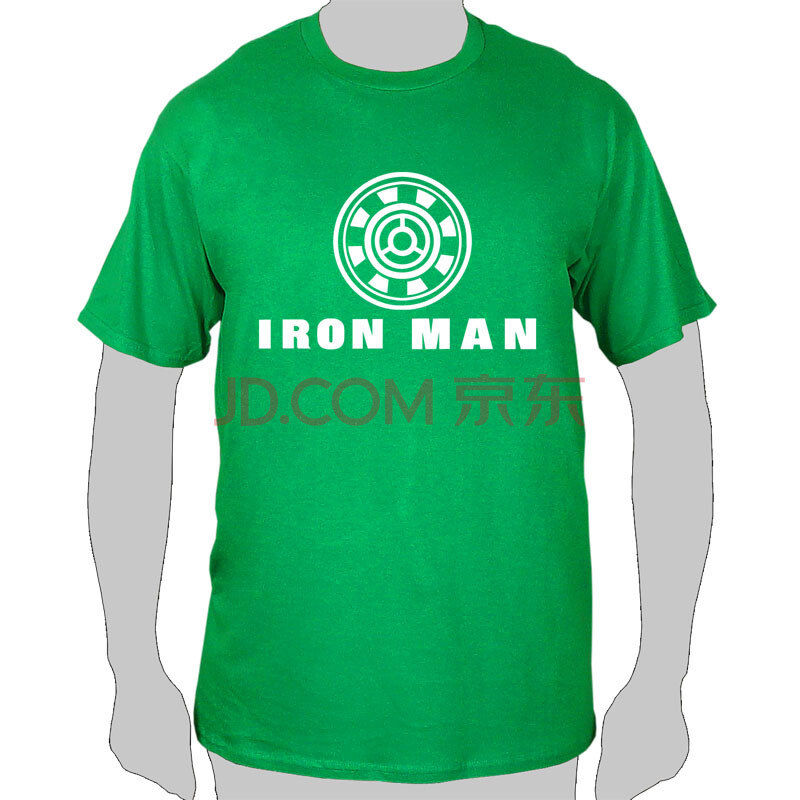 钢铁侠iron man/复仇者联盟/短袖圆领t恤/纯棉衣服夏装/ 夜光蓝草绿 l