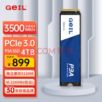 GeIL金邦 4TB SSD固态硬盘 M.2接口PCIe 3.0（NVMe协议）台式机笔记本硬盘 高速3500MB/S P3A系列