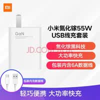 小米 原装55W氮化镓GaN线充套装 (充电器+6A数据线) 快充黑科技 支持小米11红米redmi手机笔记本充电头插头
