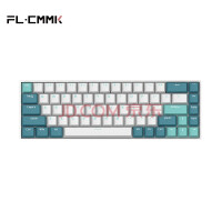 腹灵（FL·ESPORTS） 腹灵F12 68键无线蓝牙键盘机械键盘人体工学舒适办公热拔插家用通用 三模-RGB-冰薄荷-红轴
