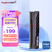 金百达（KINGBANK）16GB DDR4 3200 台式机内存条 黑爵系列 Intel专用条