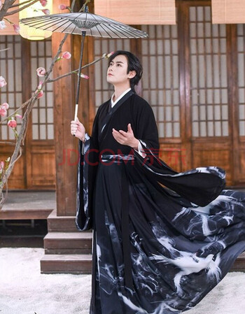 风男女情侣学生日常舞台表演交领齐腰印花古装春夏秋 男款重明套装