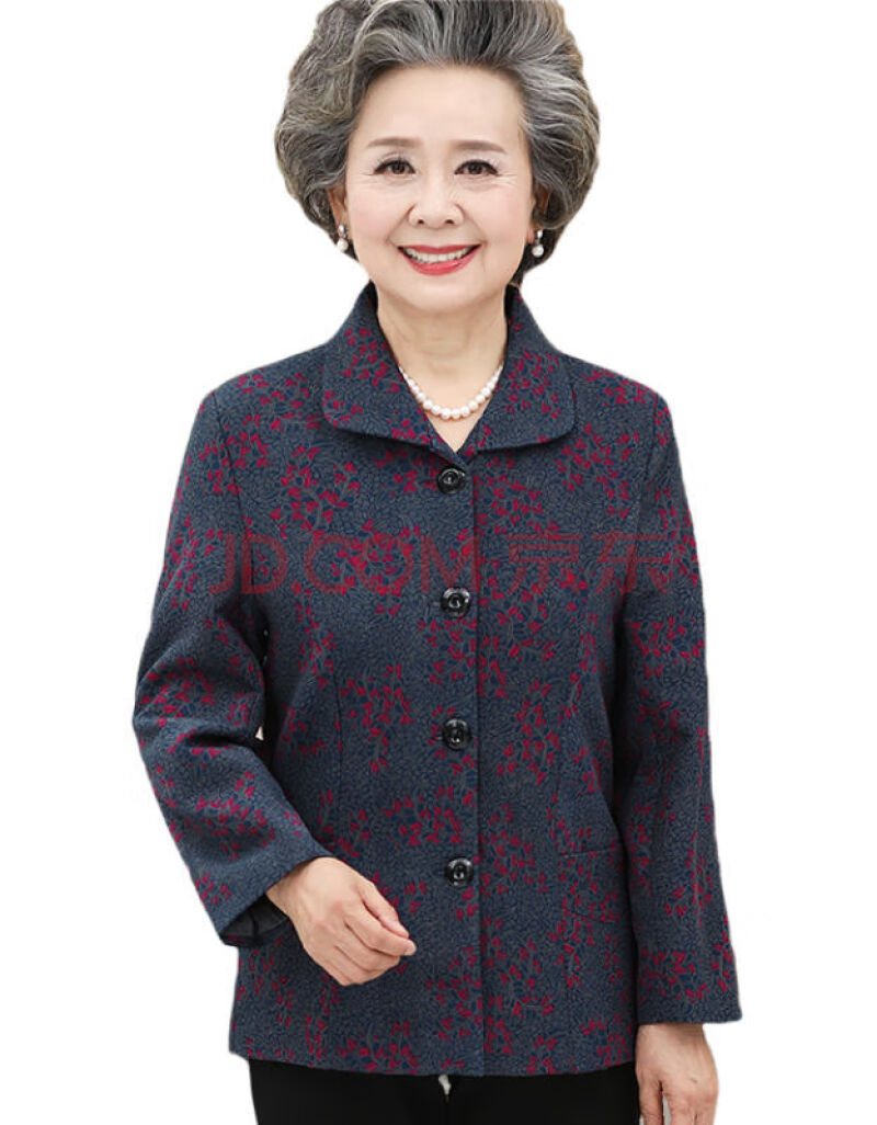 中老年人女裝秋裝媽媽裝60-70歲老人衣服奶奶裝春秋印花薄款外套cllc