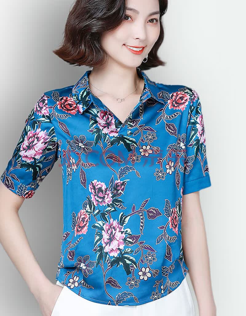 铜氨丝真丝衬衫女桑蚕丝清仓正品2020春夏新款真丝衬衫夏新款大码女装