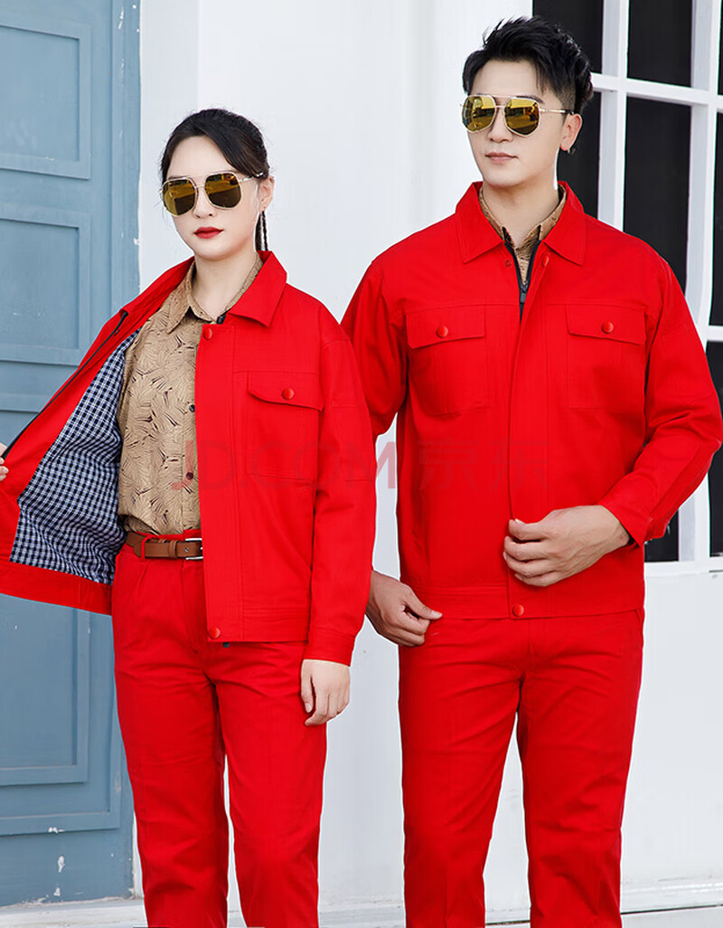 防烫电焊工作服车间工厂工程劳保服汽修工装定制logo 大红色可定制