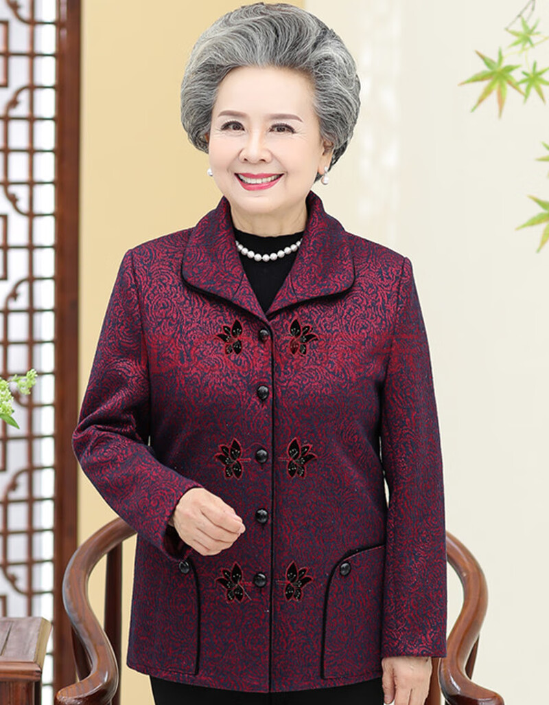 新品中老年人秋装外套妈妈女老人衣服奶奶春秋60-70-80岁太太服装薄款