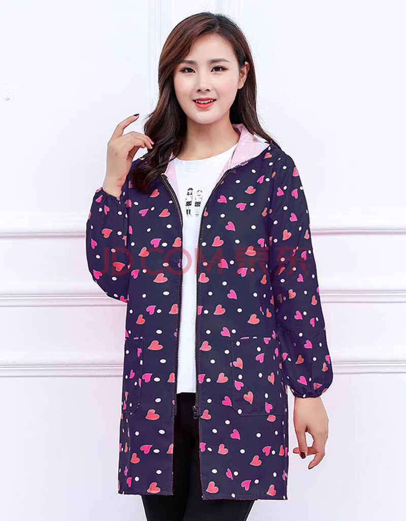 韩版时尚长袖拉链成人罩衣厨房做饭防水防油女护衣外套工作服秋冬