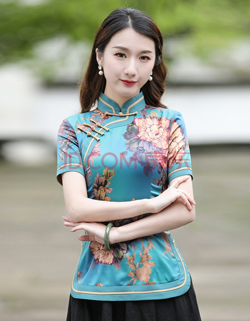 如意风改良旗袍上衣女2021年新款复古茶服中式盘扣唐装中国风女装 r