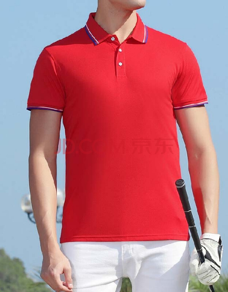 哥哥2021商务男装短袖保罗衫男翻领修身polo衫商务百搭青年夏季 红色