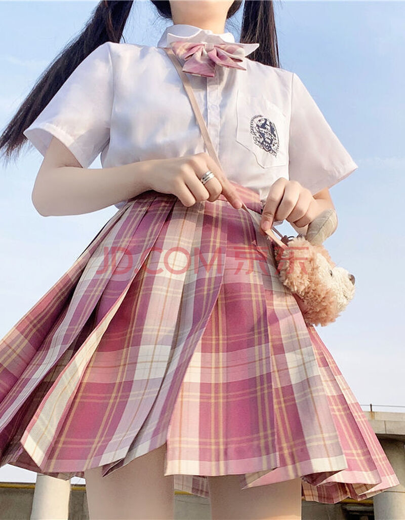 yuda【玻璃糖】jk制服格裙一套装三女学院风夏季全套百褶裙子学生2021