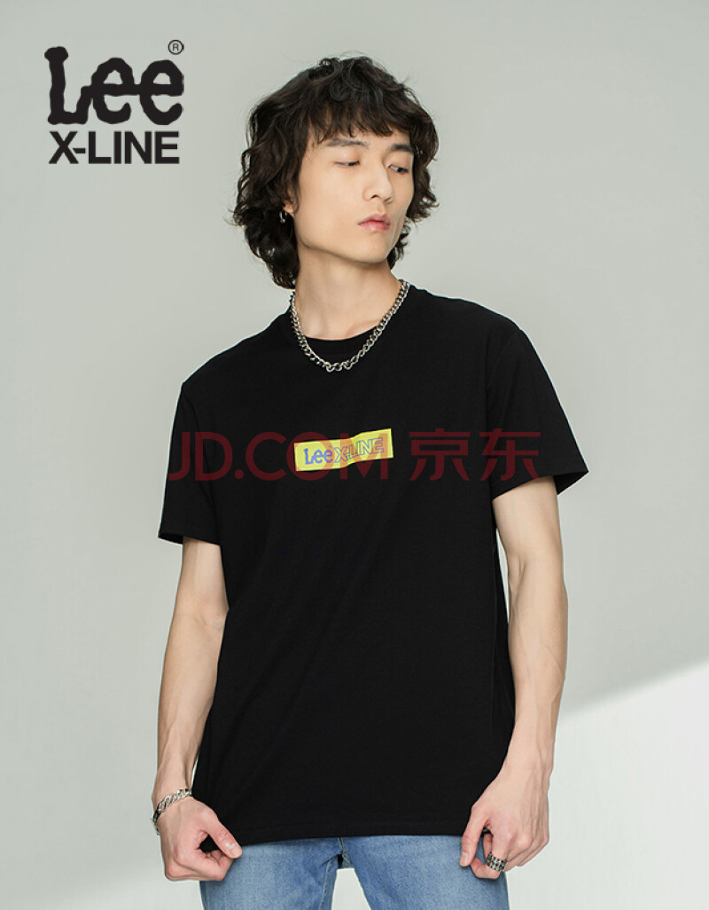 lee xline21秋季新款標準版型白色logo男短袖t恤lmt0017544le-k14