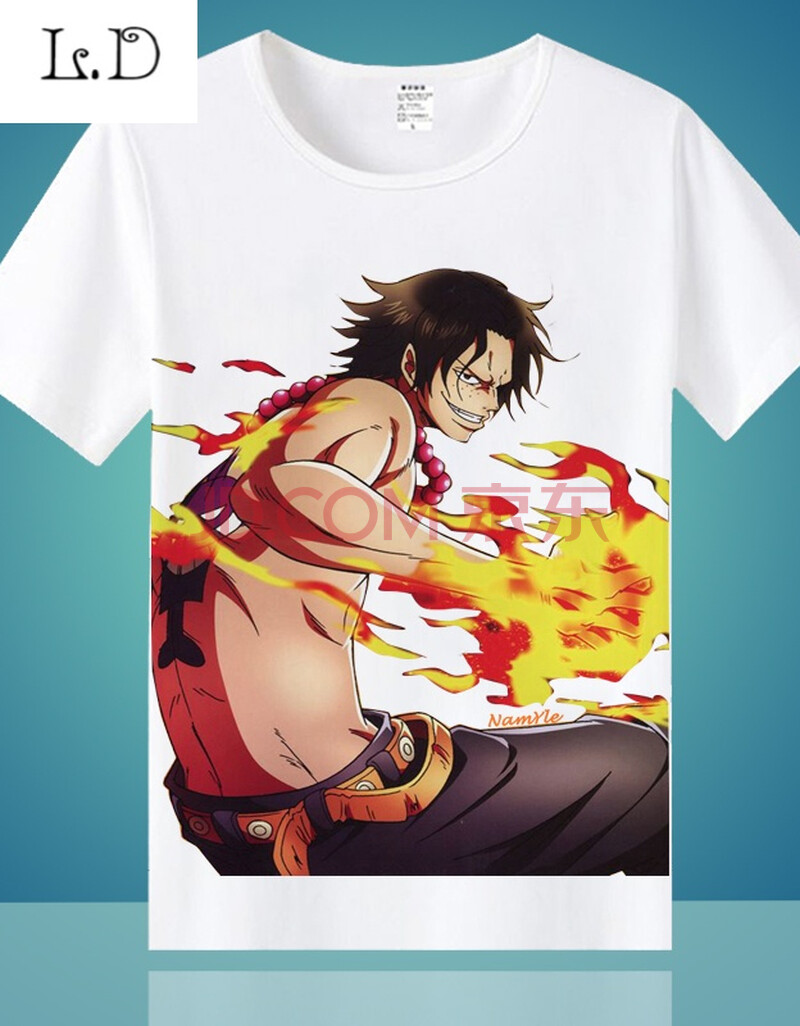 海贼王t恤短袖路飞 索隆 艾斯 红发香克斯动漫周边衣服青少年夏装 7