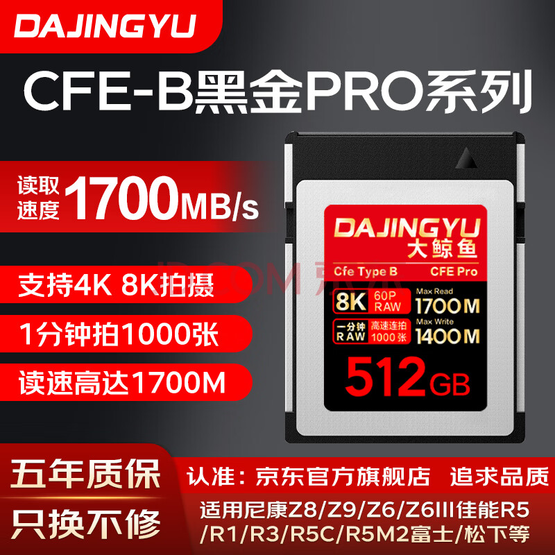 DAJINGYU CFexpress洢 CFE-BӰCFE Type B ڴ濨 ü῵ ڽPRO-512GB ٷ 洢