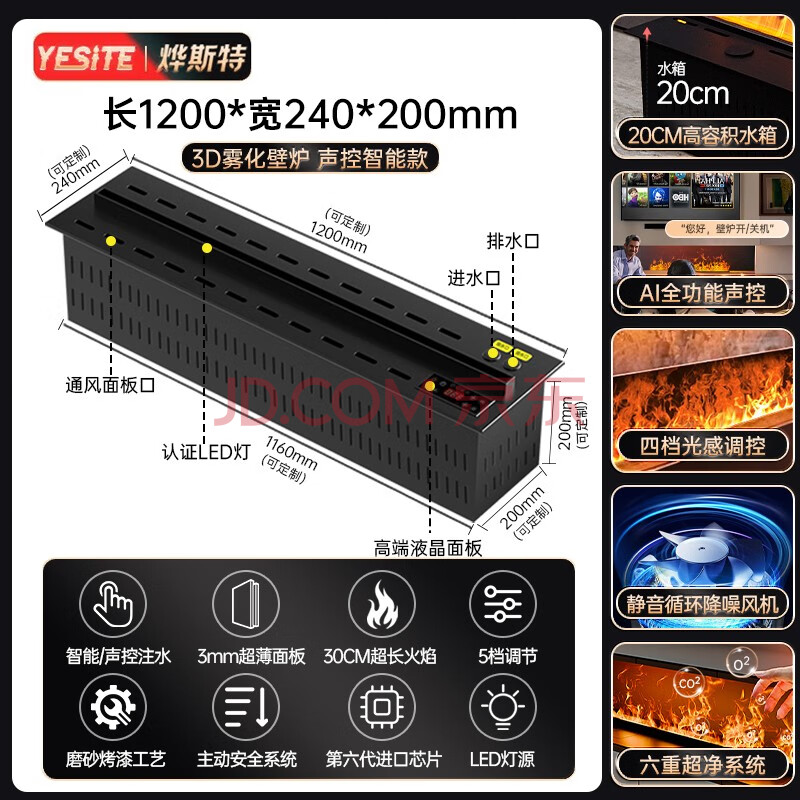 ��˹��3d����������¯Ƕ��ʽ���ӱ�¯ŷʽװ�ε��ӹ񱳾���������ʪ�� ��ڡ˸��ȫ�����AI����1200mm 2780Ԫ