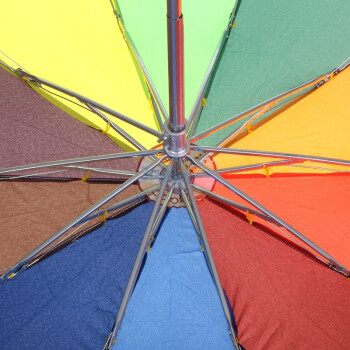 宝丽姿碰击布三折钢58cm/10k晴雨两用彩虹伞337E