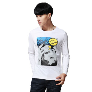 唐狮tonlion男圆领头像印花长袖t恤111311023102 白色 s