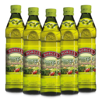 BORGES 伯爵 Omega3-DHA 特级初榨橄榄油500ml*5瓶