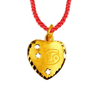 梦石黛珠宝首饰品 千足金黄金12星座吊坠心之物语-巨蟹座