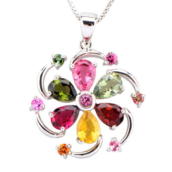 碧靓(beauty)-采用奥地利水晶元素925纯银系列-海洋之心项链 配925