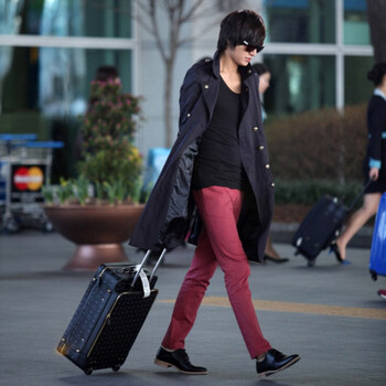 usoul影视同款韩剧城市猎人李民浩李敏镐李润成同款男士修身款玫红