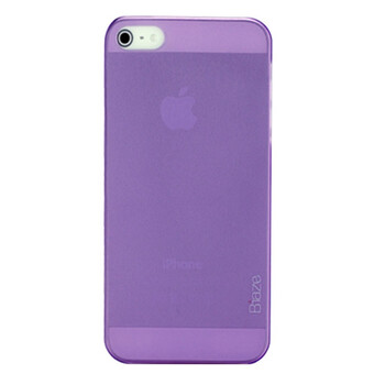 biaze iphone5手机壳 苹果5代超薄保彩保护套 透明紫