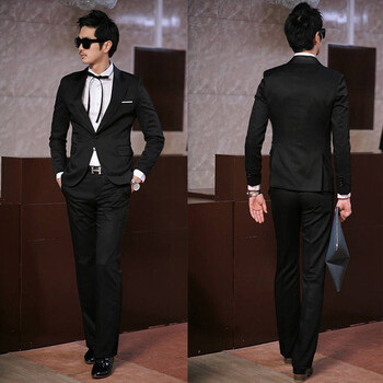商务休闲西装 男士正装全身西服 黑色 xl 分享到   qq空间 新浪微博