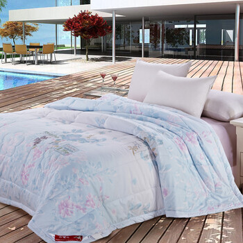 雅鹿绣花夏凉被空调被双人 森林冰泉-兰 200*230cm