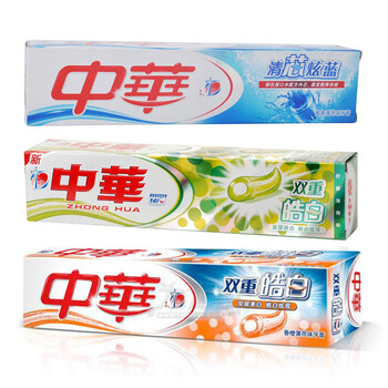 中华牙膏(清芯炫蓝酷爽薄荷味130g 双重皓白柠檬味130g 双重皓白香橙