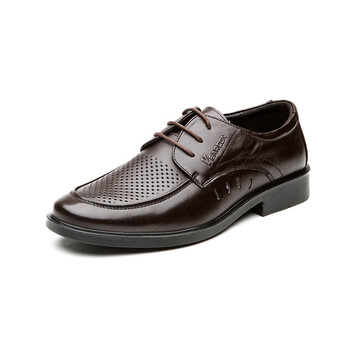 意尔康(yearcon)新款春季真皮打孔透气系带商务休闲男凉鞋33zl91787w