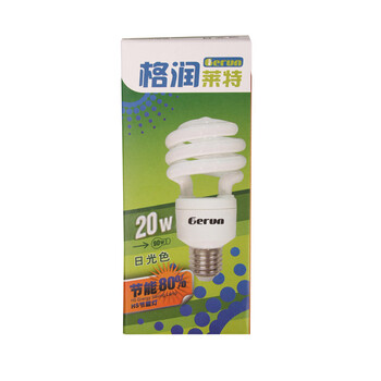 格润莱特半螺旋 20W节能灯E27大口螺旋灯头 护眼三基色白光 超亮办公卧室光源